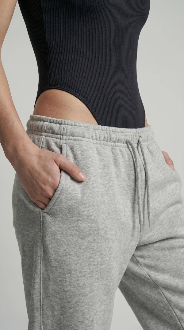 Woneagle Premium Gri Melanj Kadın Jogger Eşofman Altı