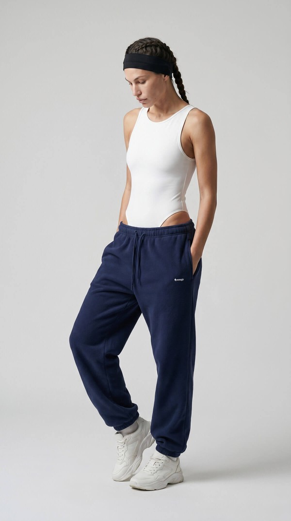Woneagle Kadın Lacivert Oversize Jogger Eşofman Altı