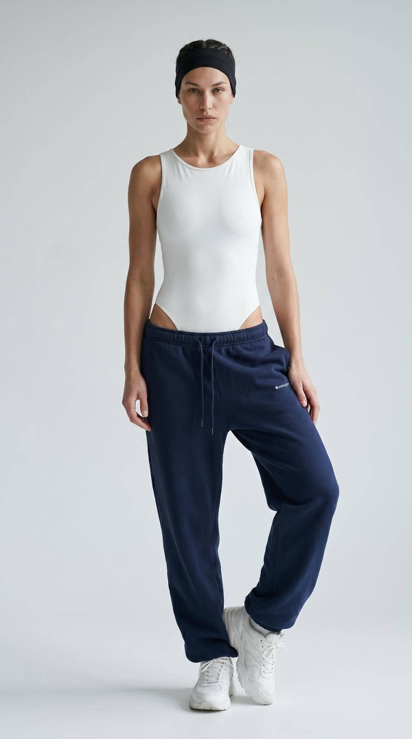 Woneagle Kadın Lacivert Oversize Jogger Eşofman Altı