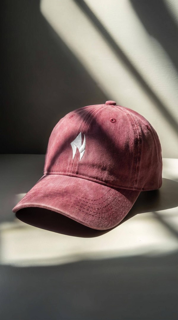 Yıkama Efektli Bordo Beyzbol Şapka (Unisex)
