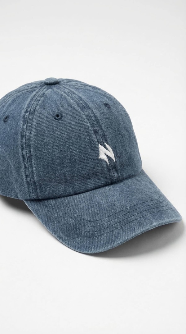 Vintage Yıkamalı Denim Nakışlı Şapka