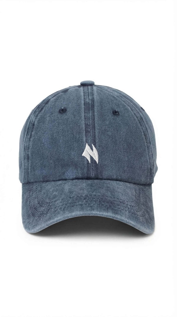 Vintage Yıkamalı Denim Nakışlı Şapka
