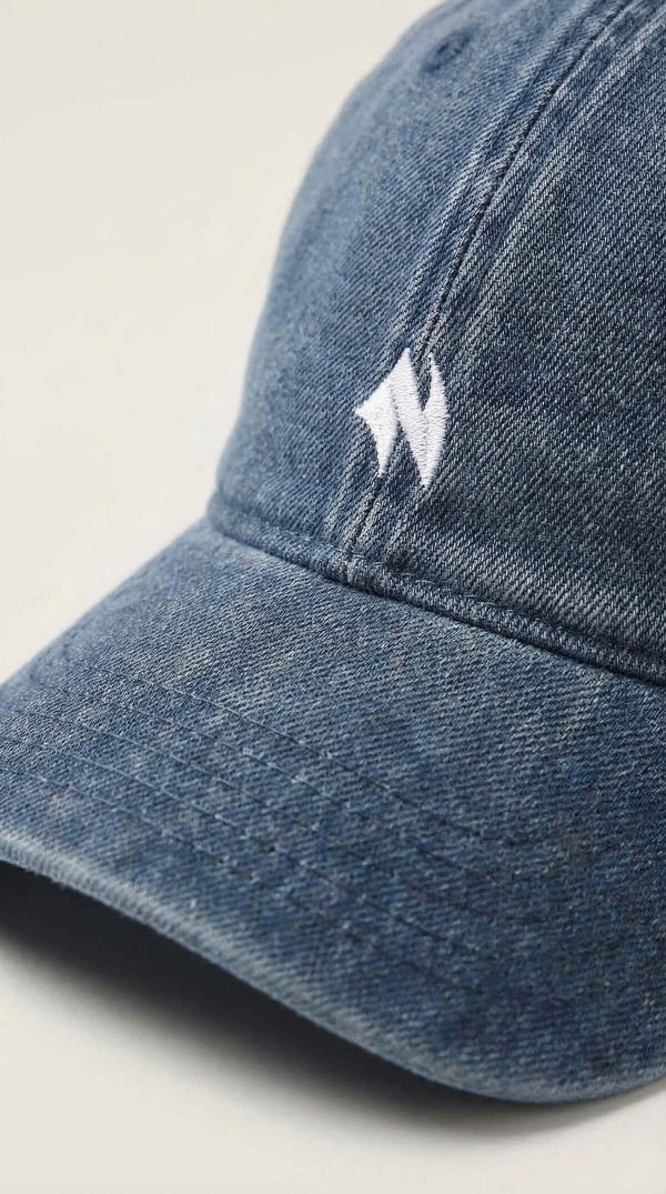 Vintage Yıkamalı Denim Nakışlı Şapka