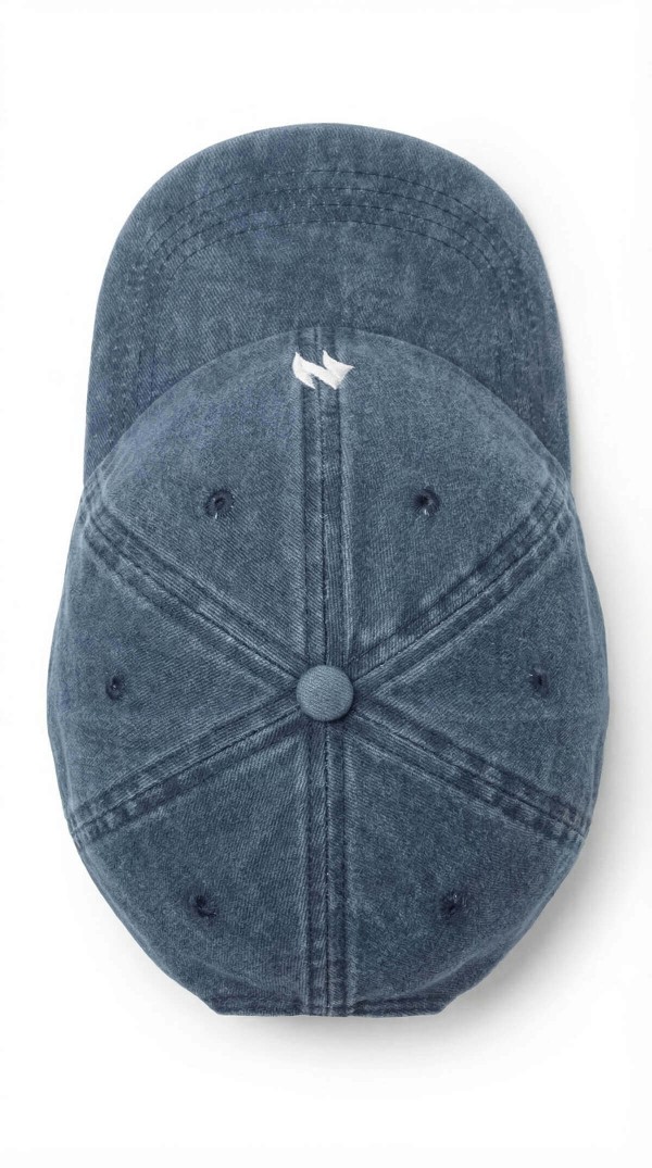 Vintage Yıkamalı Denim Nakışlı Şapka