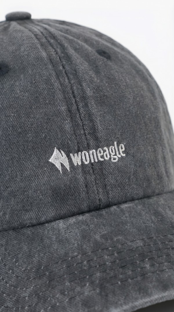 Woneagle Yıkamalı Eskitme Görünümlü Siyah Beyzbol Şapkası UNISEX
