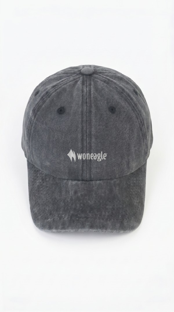 Woneagle Yıkamalı Eskitme Görünümlü Siyah Beyzbol Şapkası UNISEX