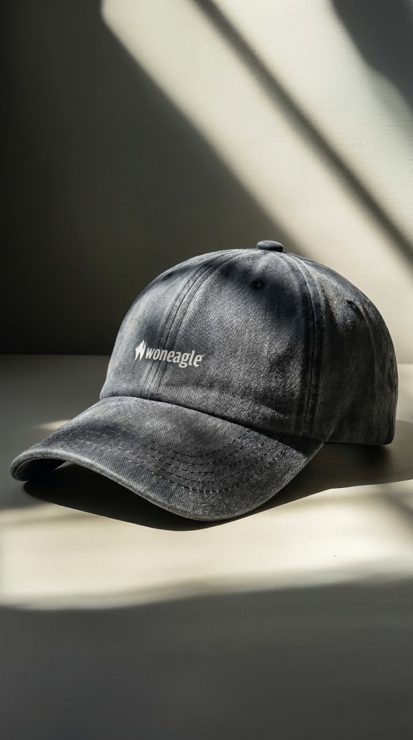 Woneagle Yıkamalı Eskitme Görünümlü Siyah Beyzbol Şapkası UNISEX