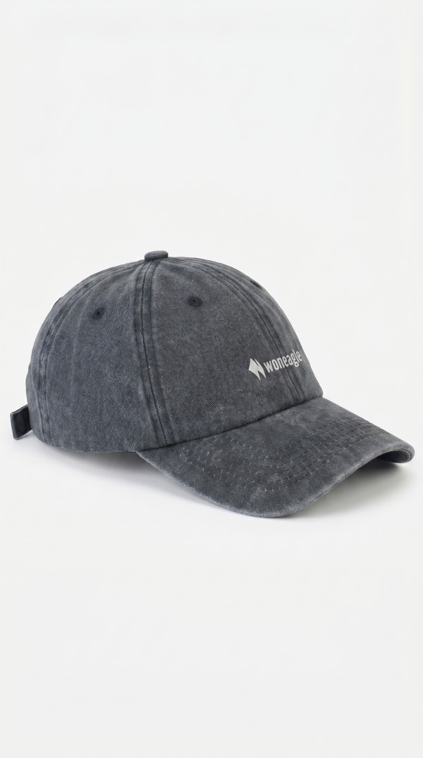 Woneagle Yıkamalı Eskitme Görünümlü Siyah Beyzbol Şapkası UNISEX