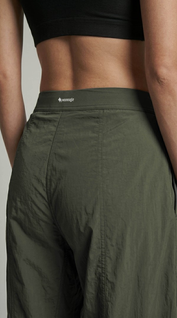 Haki Yüksek Bel Balon Kesim Kadın Jogger Pantolon